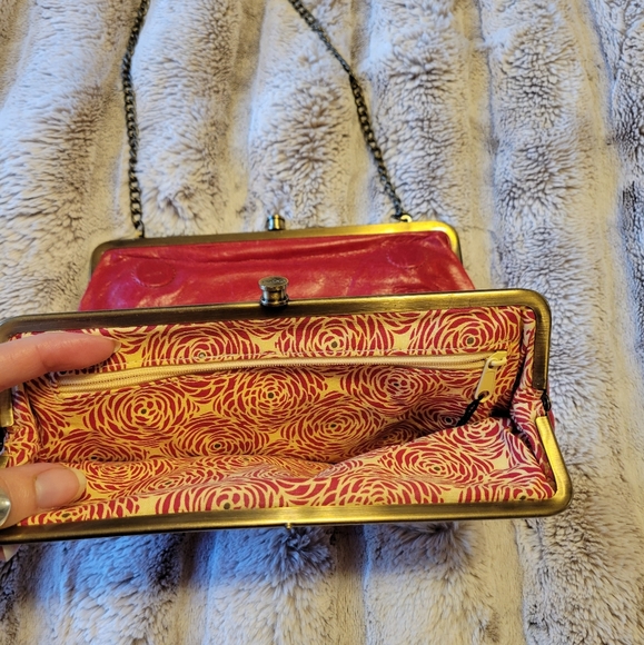HOBO Red Leather Lauren Clutch Crossbody - Picture 5 of 8